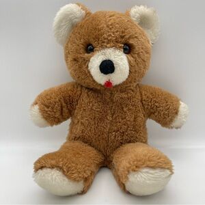 Vintage 1978 R. Dakin Little Bobbie Teddy Bear Stuffed Animal Plush Red Tongue